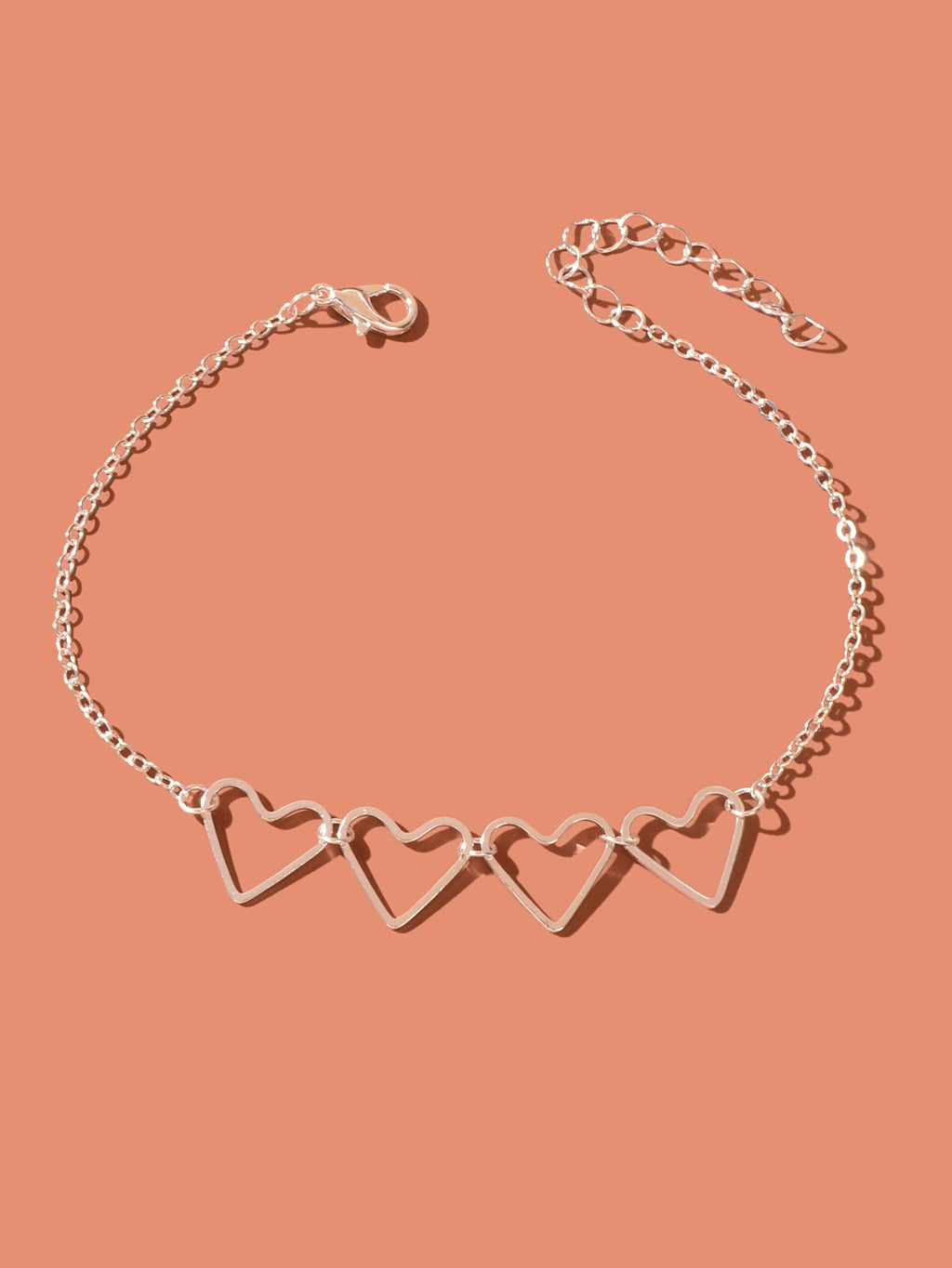Hollow Heart Charm Adjustable Anklet Beach Accessories Minimalist Foot Jewellery